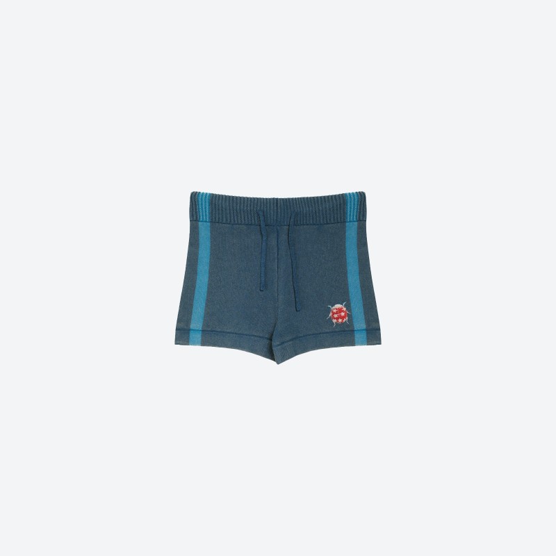 Striped Washed Knit Shorts